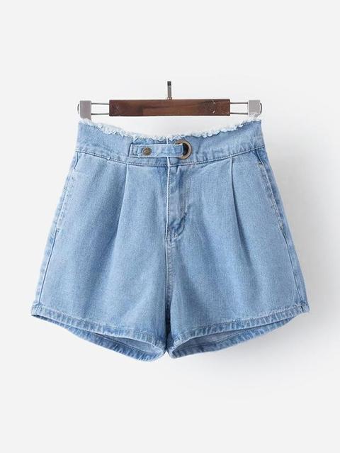 Shorts In Denim Sfilacciato