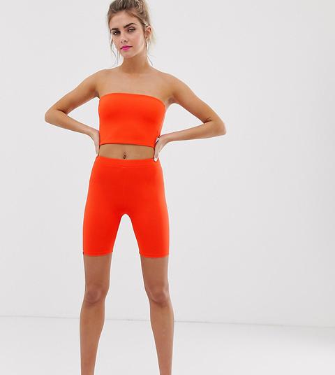 Bershka X Pantone Legging Shorts In Neon Orange