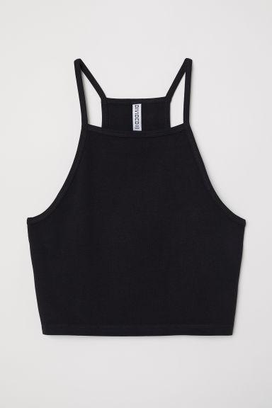 H & M - Top Corto - Nero