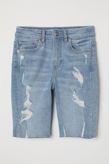 H & M - Knee-length Denim Shorts - Blue