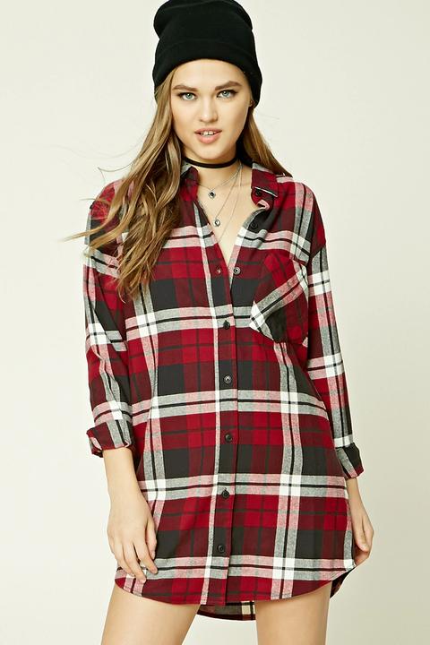 Buffalo Plaid Shirt Dress