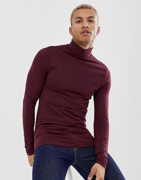 maroon roll neck