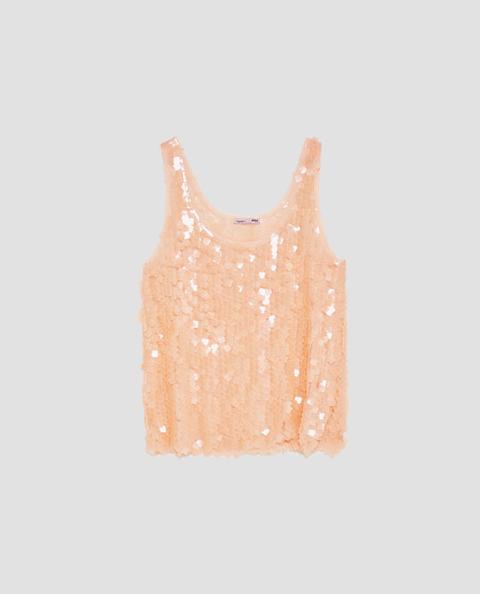 Canotta Tulle Paillettes