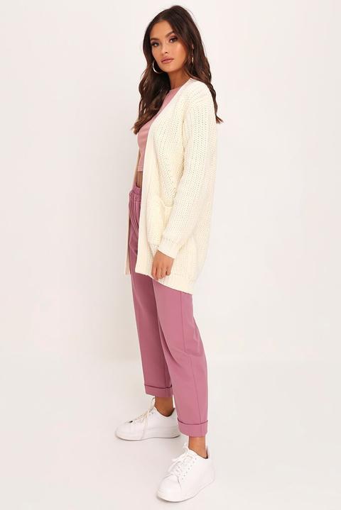 Cream Chunky Knit Cardigan