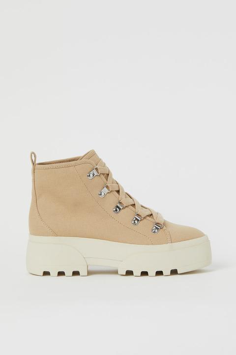 Bottines En Toile - Beige