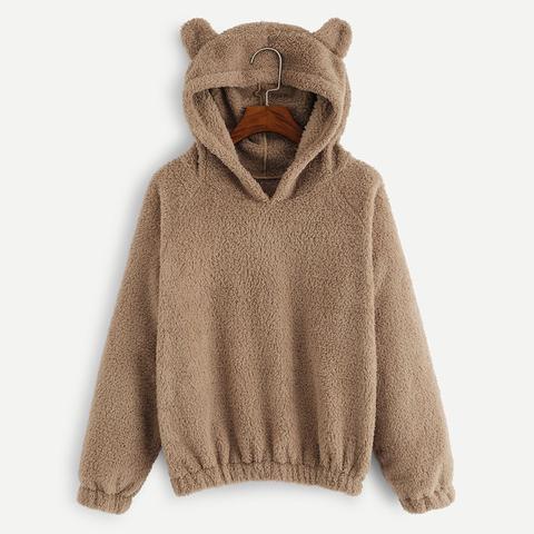 Teddy Hoodie Mit Bärenohren