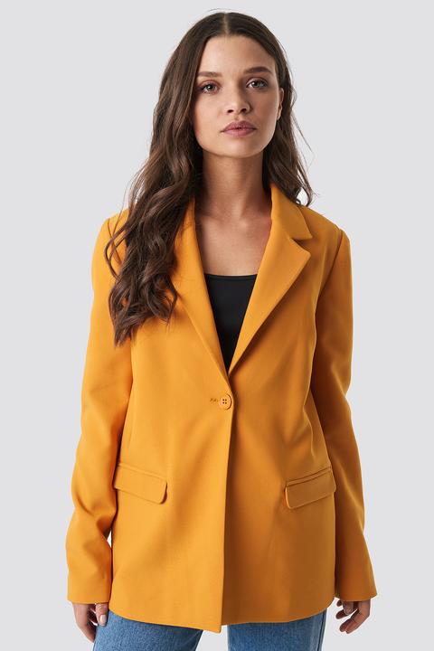 Single Button Blazer Orange