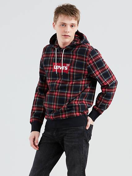 Levi's Logo Plaid Hoodie - Men's L from 