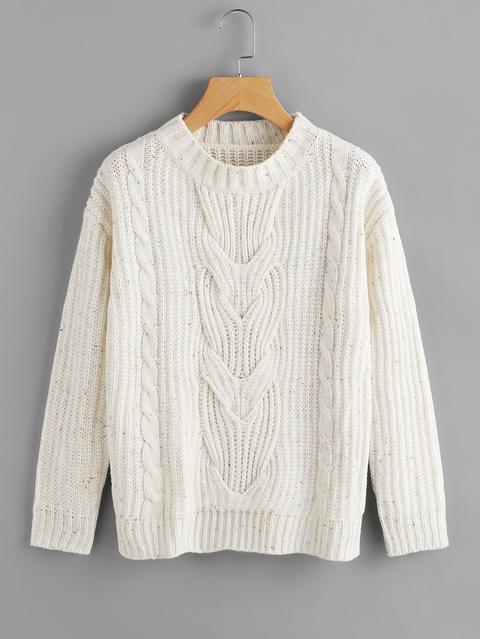 Cable Knit Speckled Jumper