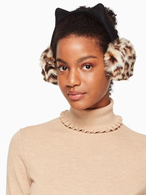 Faux Leopard Earmuff With Ears