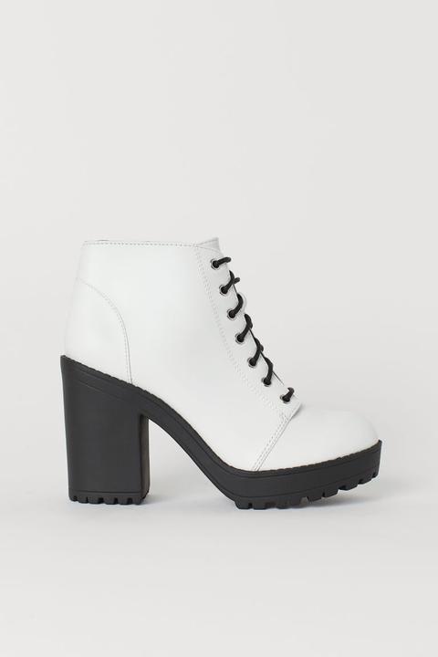 H & M - Botines De Plataforma - Blanco