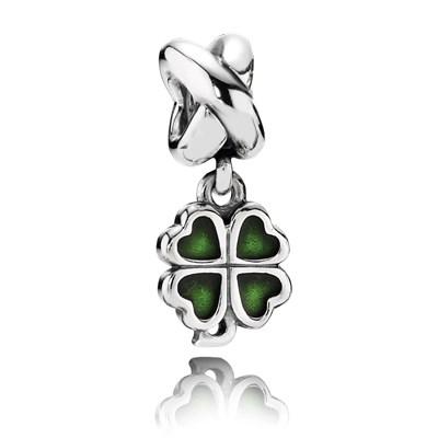 Charm Con Pendente Quadrifoglio Verde