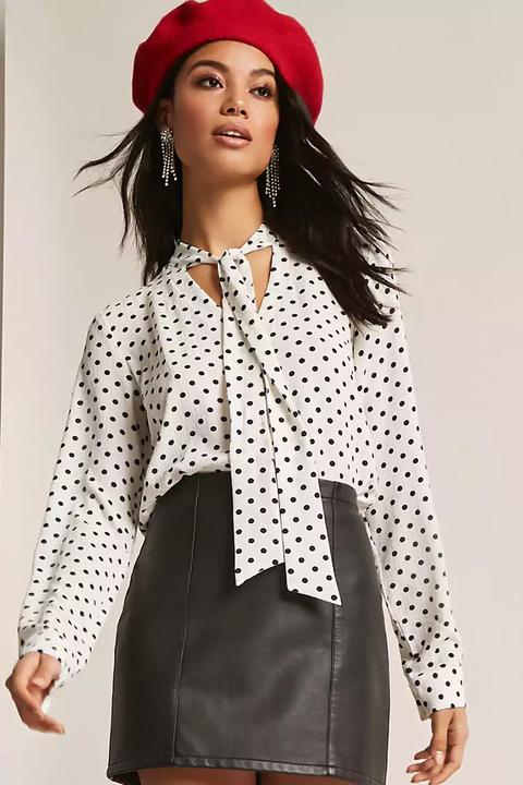 Crepe Polka Dot Shirt