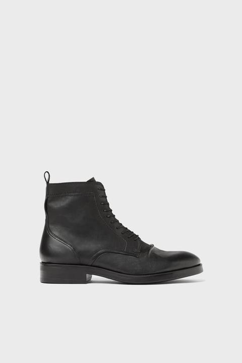 Bota Piel Negra Vintage