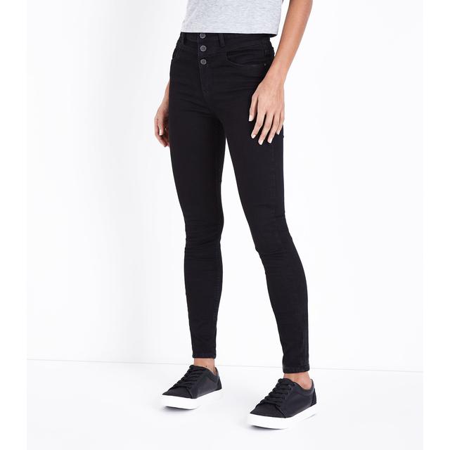 3 button black jeans