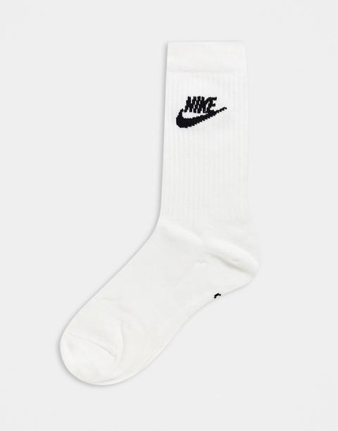 nike evry essential 3 pack socks in white