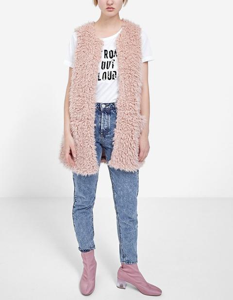 Gilet Shearling Rosa Cipria