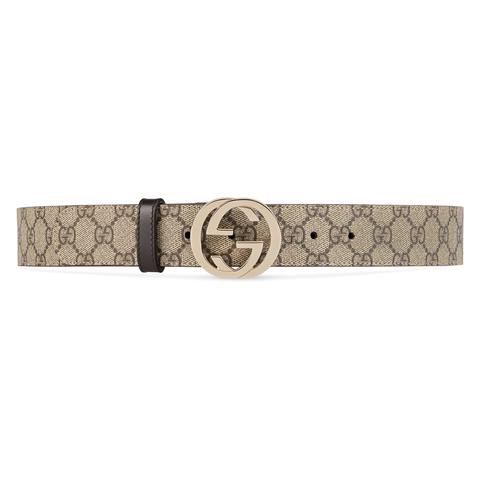 Gg Supreme Belt With G Buckle from Gucci on 21 Buttons