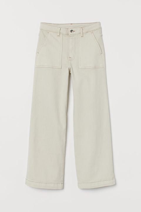 Culotte High Ankle Jeans - Blanco
