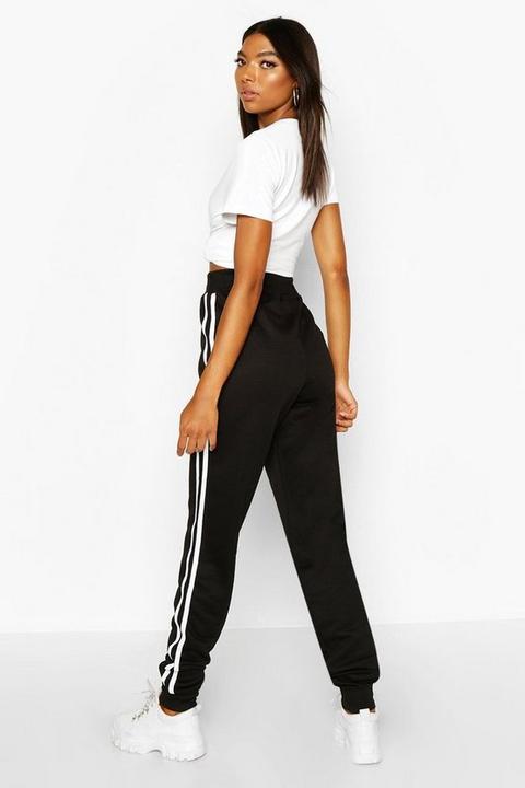 womens side stripe joggers