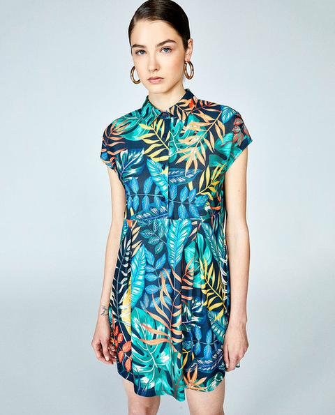 Sfera - Vestido Camisero De Mujer Tropical de Sfera en 21 Buttons