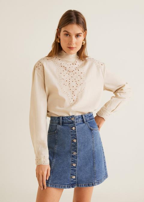 Minifalda Denim Botones