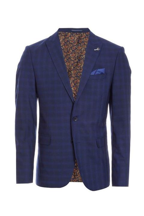 Mid Blue Check Blazer