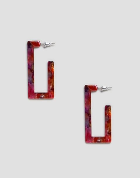 Pendientes De Aro De Resina Con Diseño Rectangular De Asos Design