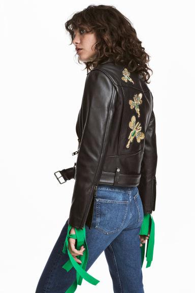 Giubbotto Biker In Pelle