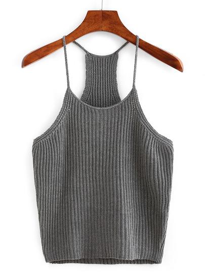 Top Tirante Fino Tank Gris