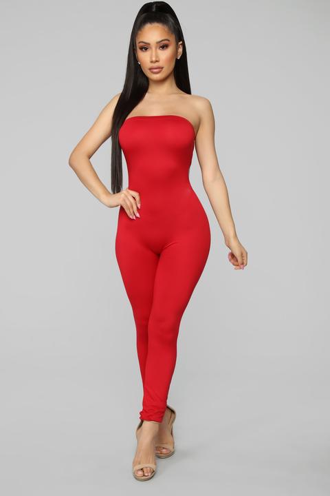 red jumpsuit fashion nova