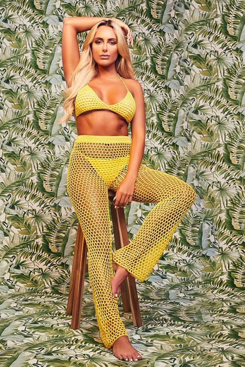 Amber Turner Yellow Crochet Trousers