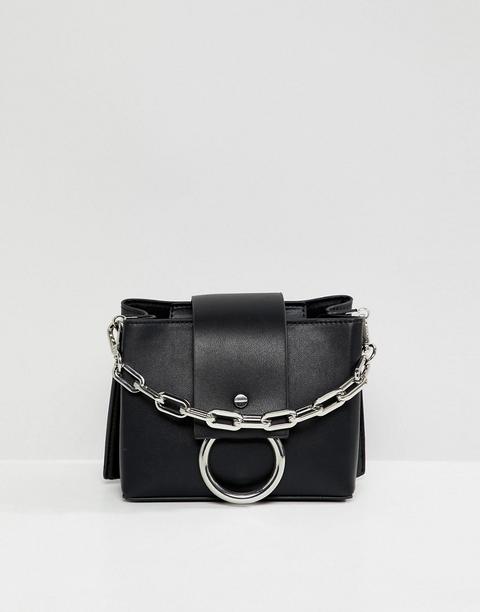 black structured crossbody bag