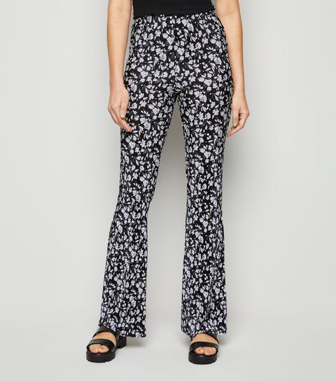 plisse flared trousers