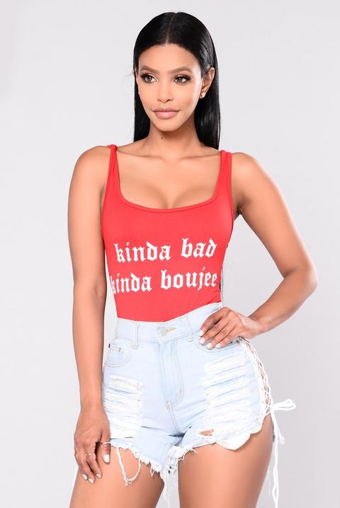 Kinda Bad Kinda Boujee Bodysuit - Red