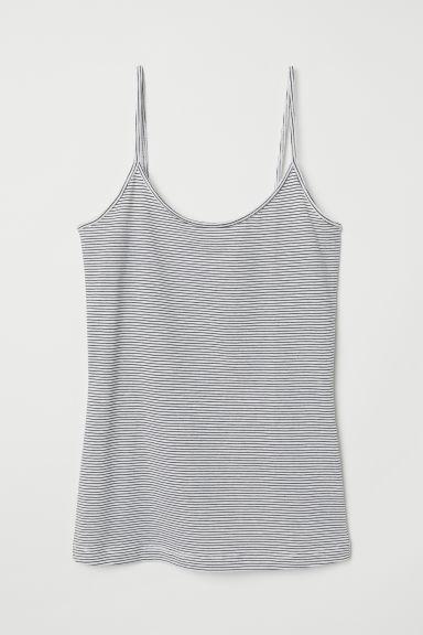 H & M - Top Basic Con Spalline Sottili - Bianco