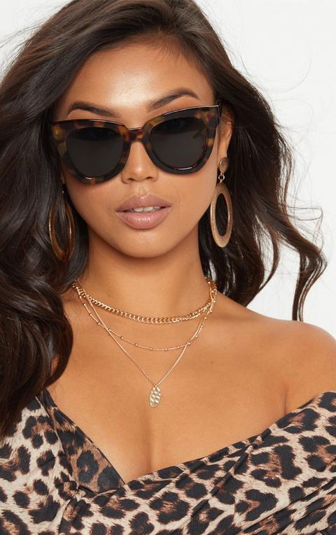 Tortoise Shell Winged Sunglasses