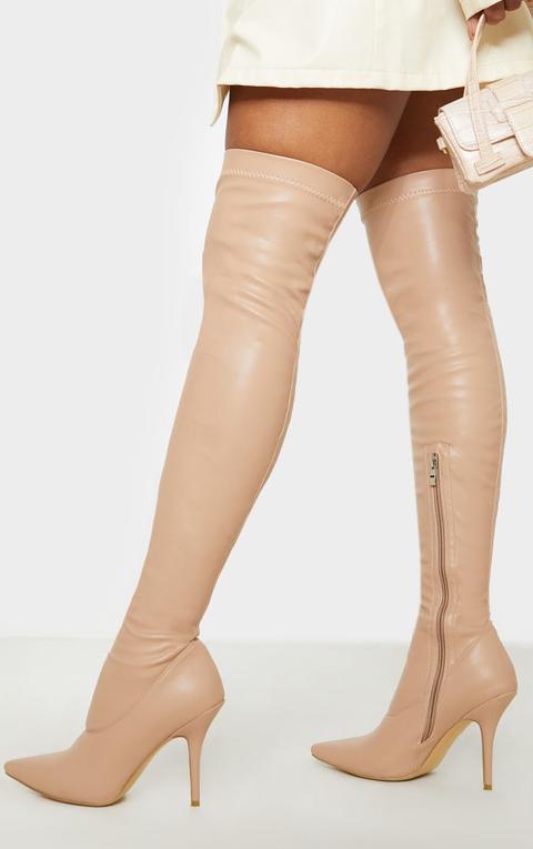 nude thigh high boot