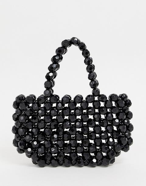 Glamorous Black Resin Beaded Bag