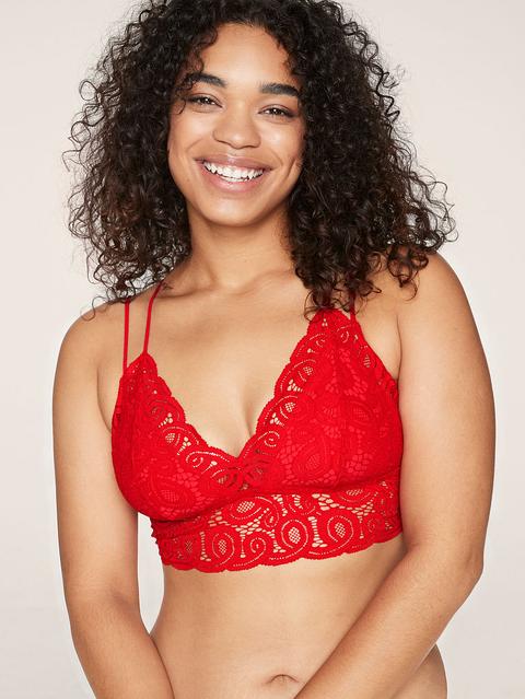 Crochet Lace Bralette - Pink