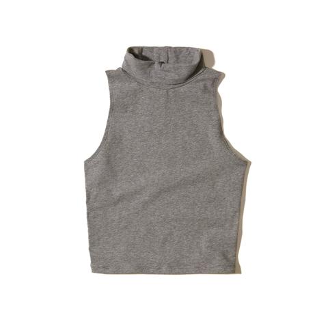 Cropped Mock Neck Tank Top