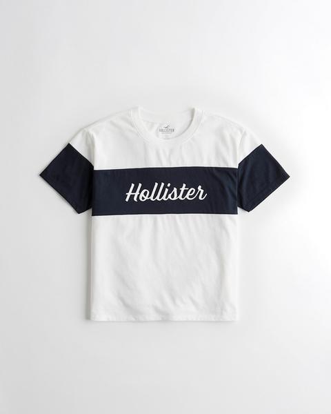 hollister colorblock logo graphic tee