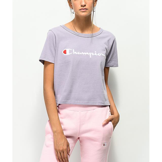 Champion Script Lilac Crop T-shirt 