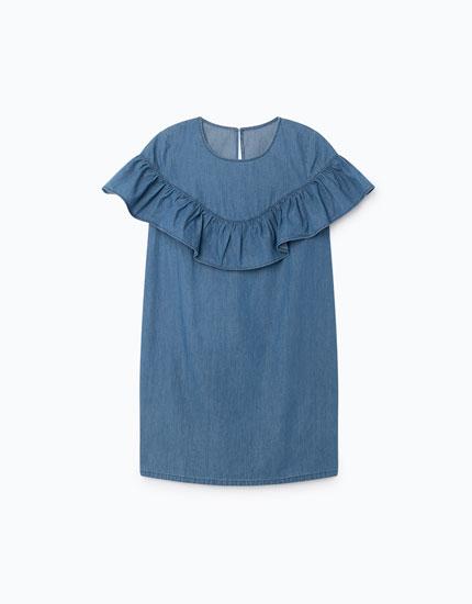 Vestido Denim Volantes