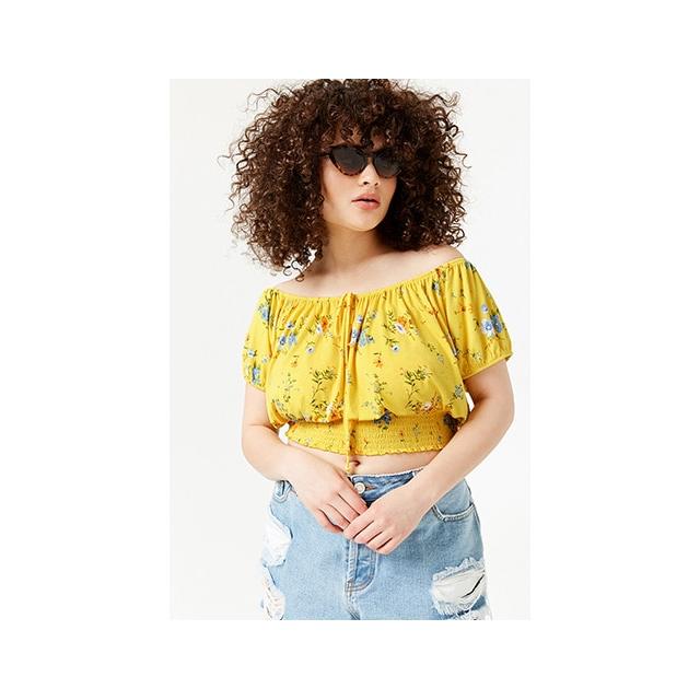 forever 21 yellow floral top