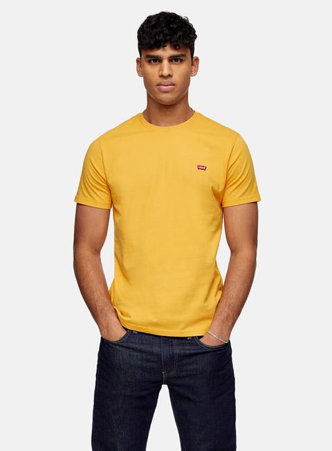 Mens Levi's Yellow Original T-shirt, Yellow