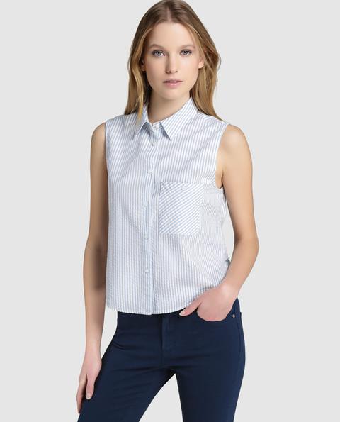 Easy Wear - Camisa De Mujer Con Bolsillo Y Aberturas Laterales