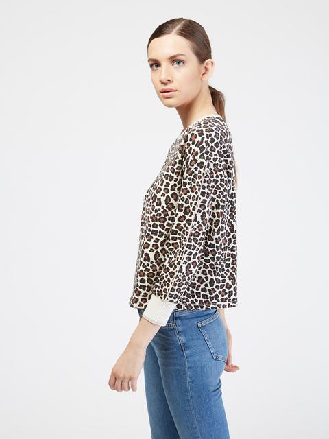 Felpa Animalier Con Strass