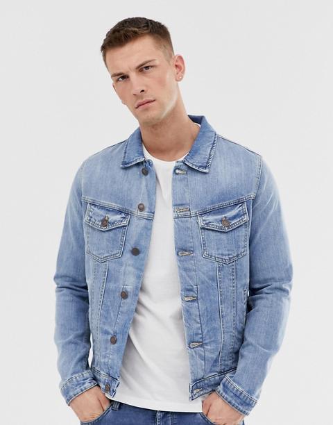 Jack & Jones Intelligence - Giacca Di Jeans Lavaggio Chiaro - Blu