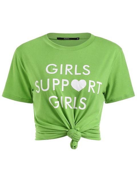 T-shirt A Girocollo Con Stampa A Lettere White Light Pink Green